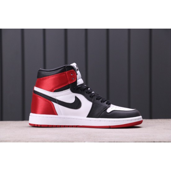 WMNS Air Jordan 1 Satin Black Toe CD0461-016 Červená Černá Bílá