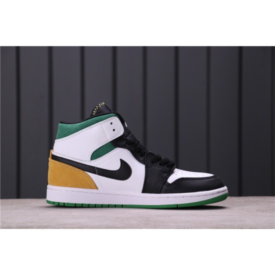 Air Jordan 1 Mid BHM EQUALITY BQ6932-101 Bílá černá Zelená žlutá