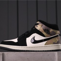 Air Jordan 1 Mid "CAMO" CW5490-001 Zlato Bílá černá