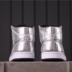 Air Jordan 1 Mid "Disco Ball" CU9304-001 Vše stříbrné