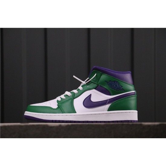 Air Jordan 1 Mid Hulk 554724-300 Zelená Bílá Fialová