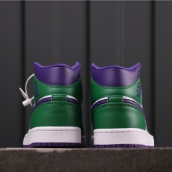 Air Jordan 1 Mid "Hulk" 554724-300 Zelená Bílá Fialová