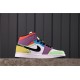 Air Jordan 1 Mid "Multicolor" CW1140-100 Bílá Zelená černá Fialová