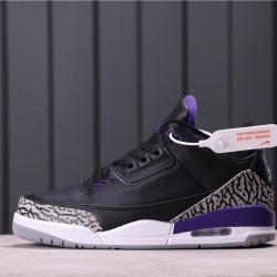 Air Jordan 3 "Court Purple" CT8532-050 Black Purpole