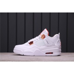 Air Jordan 4 "Purple Metallic" 308497-100 White Orange